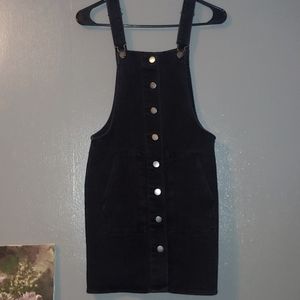 Black Denim Overall Dress